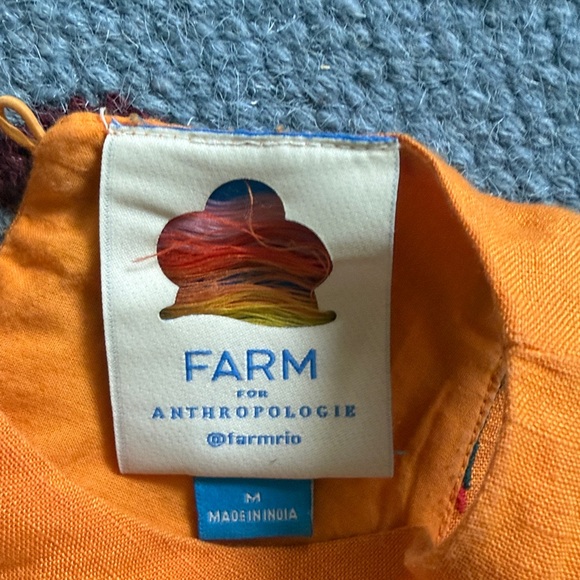 Farm Rio Orange Embroidered Parrot Cutout Maxi Dress - Picture 9 of 9